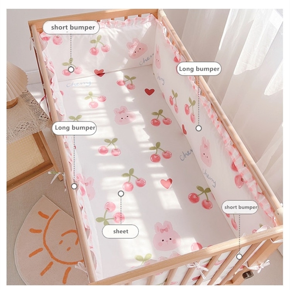 5Pcs Crib Bedding Set Girl Bab - Baby Nursery Sets recension och pris