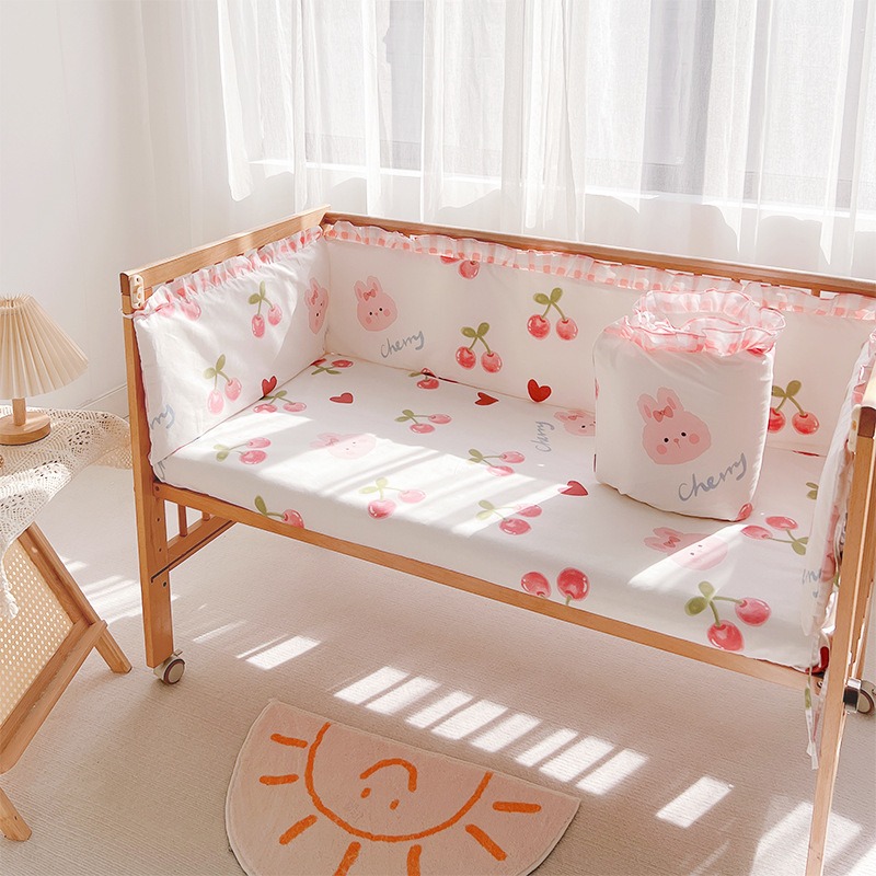 5Pcs Crib Bedding Set Girl Bab - Baby Nursery Sets recension och pris