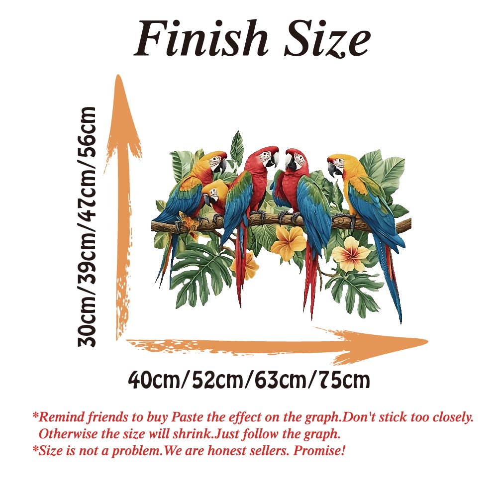 3Pcs Parrots on Branch Wall St - Baby Nursery Decals recension och pris