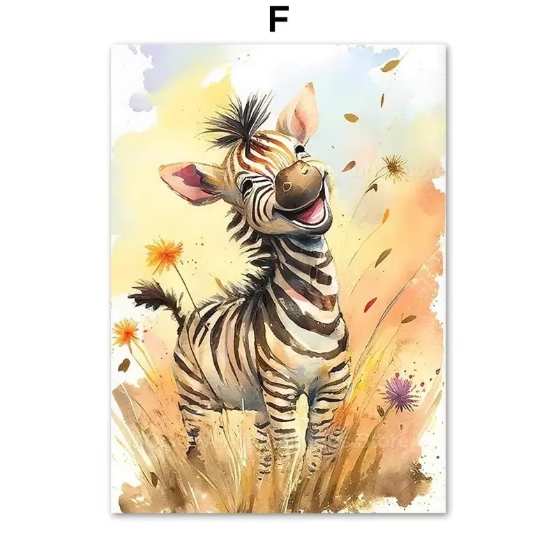 Watercolor Lion Giraffe Tiger  - Baby Nursery Posters recension och pris