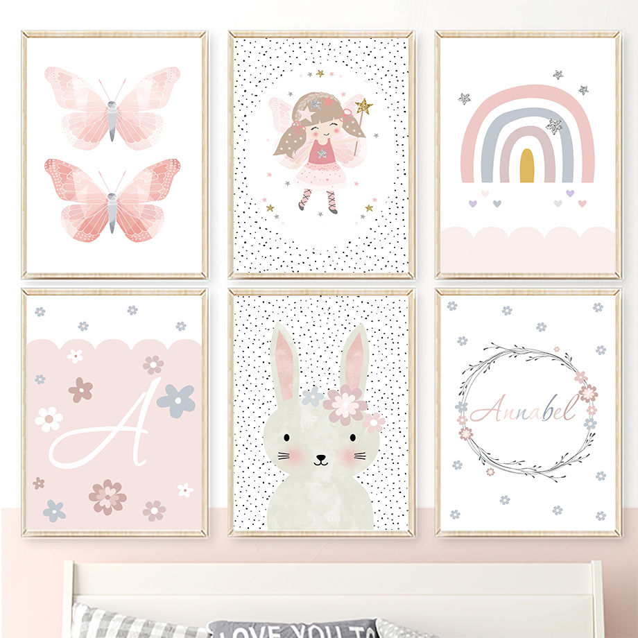 Cute Girl Rabbit Flower Butter - Baby Nursery Girl Room recension och pris