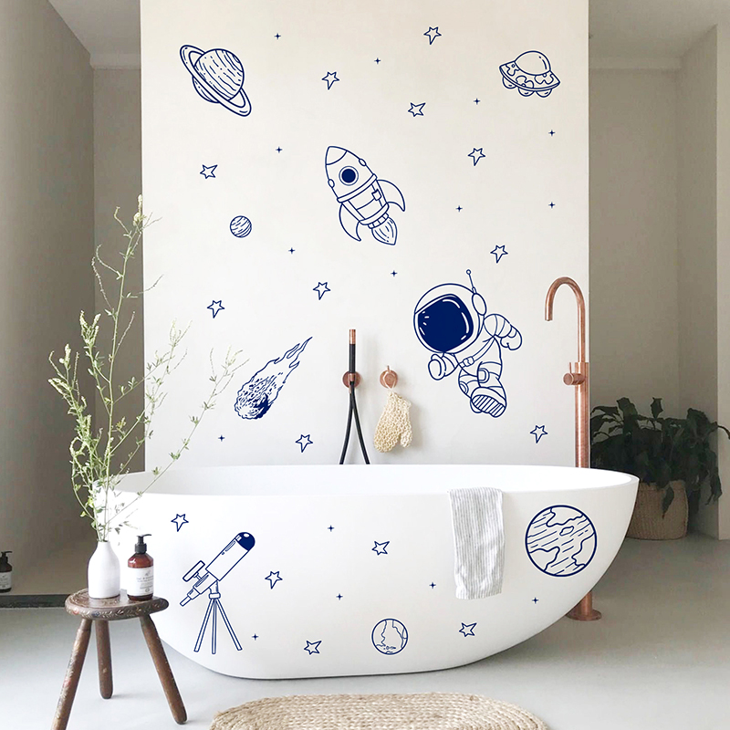 Cartoon Universe Astronaut Pla - Baby Nursery Decals recension och pris