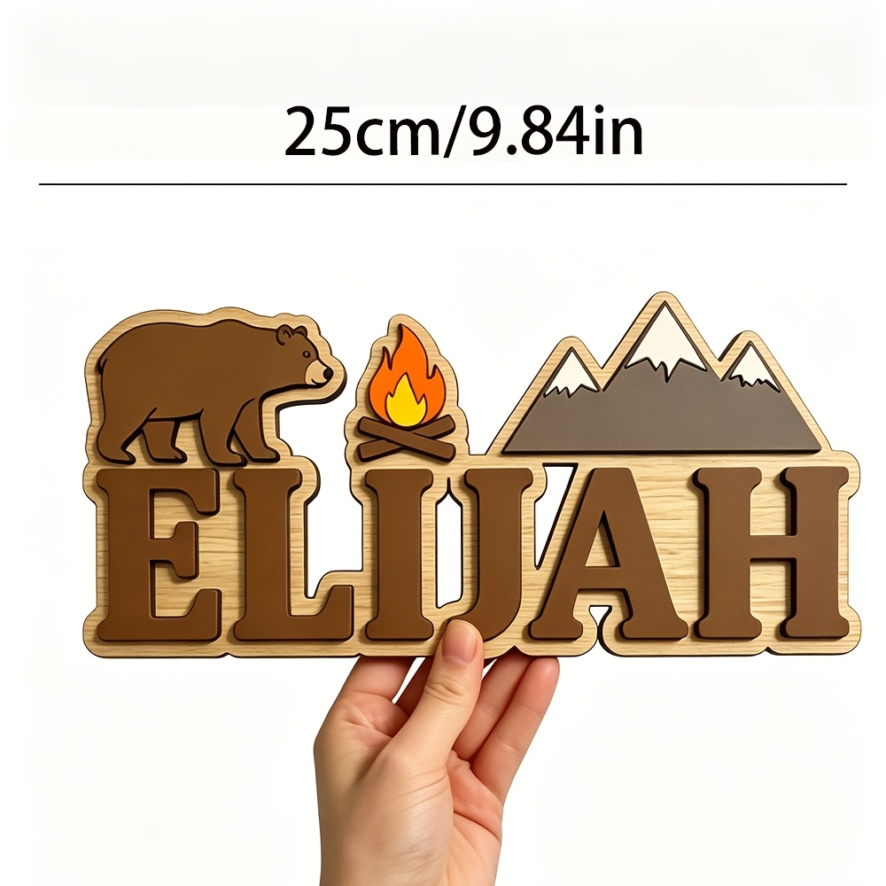 Customizable Bear & Campfire W - Baby Nursery Accent Wall recension och pris