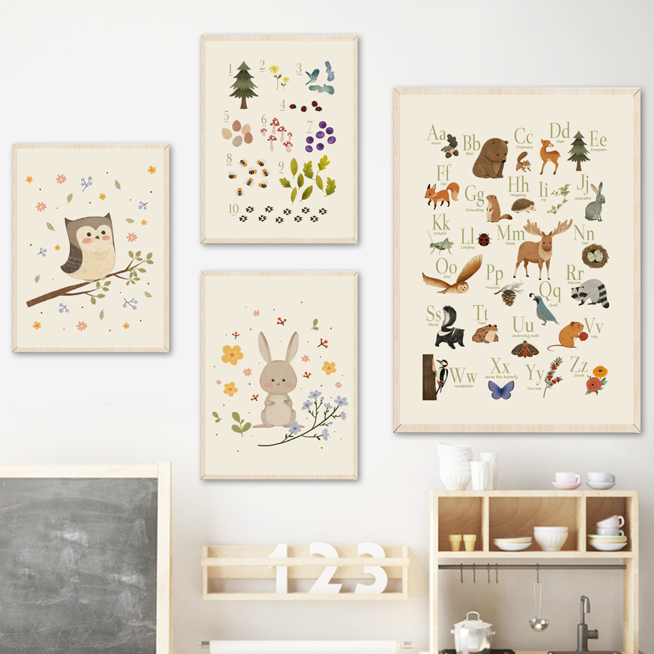 1pc frameless Cute Rabbit Fox  - Baby Nursery Posters recension och pris
