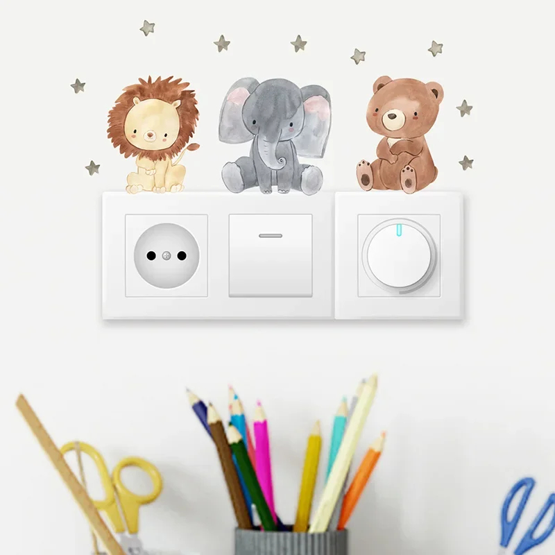 1/2/4/6set Cartoon Animals Wal - Baby Nursery Decals recension och pris