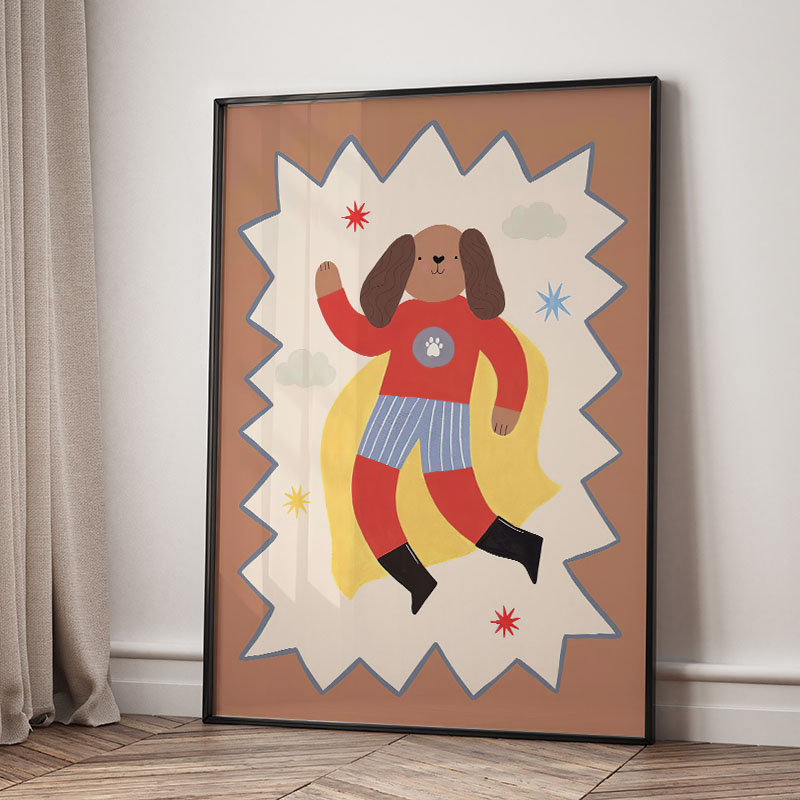 Funny Cartoon Super Cool Kid N - Baby Nursery Posters recension och pris