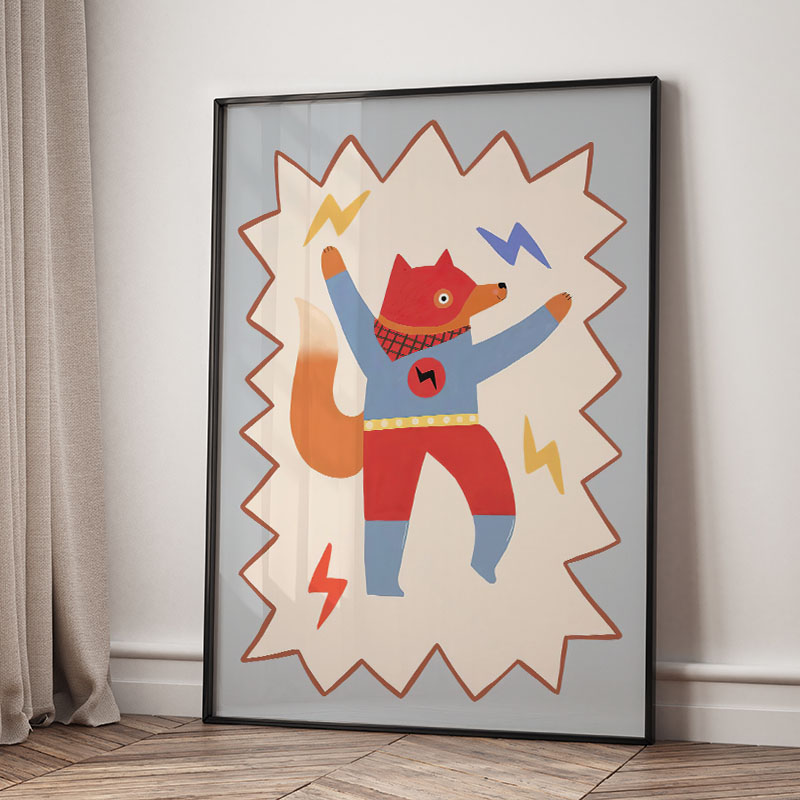 Funny Cartoon Super Cool Kid N - Baby Nursery Posters recension och pris